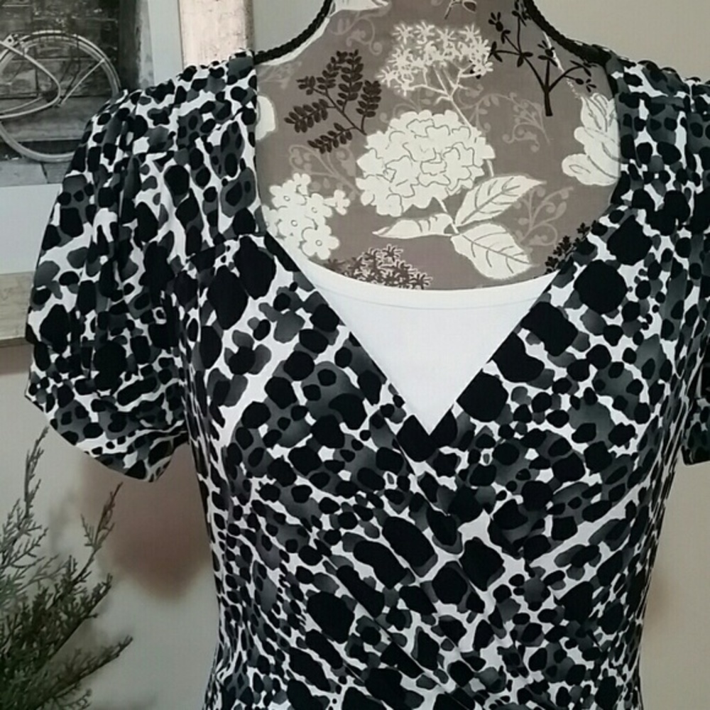 Merona Short sleeve dress sz S black/white - Picture 2 of 4